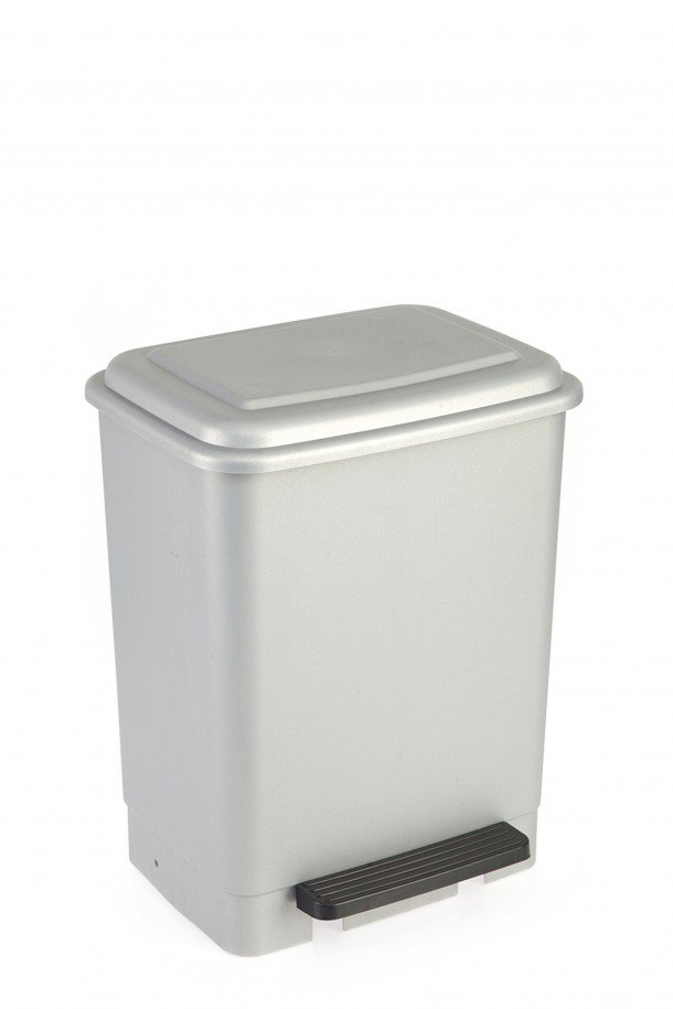 Carregue imagem no visualizador da galeriaBalde do Lixo cinza com pedal para cozinha