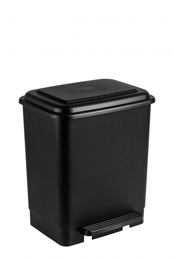 Carregue imagem no visualizador da galeriaBalde do lixo preto com pedal para cozinha