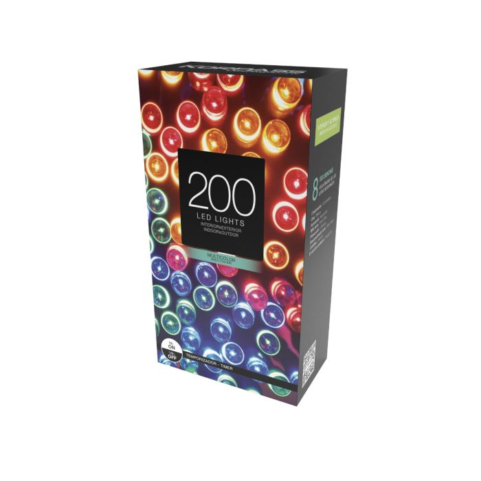 Carregue imagem no visualizador da galeriaLuzes de Natal 8 Funções 200 Leds 15Mt Multicores