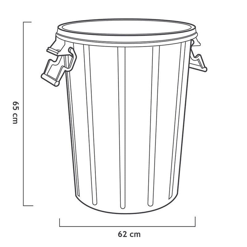 Carregue imagem no visualizador da galeriaBalde do Lixo Preto com tampa 100L