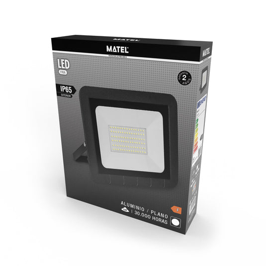 Projetor Led Matel Plano 75W IP65 Luz Fria