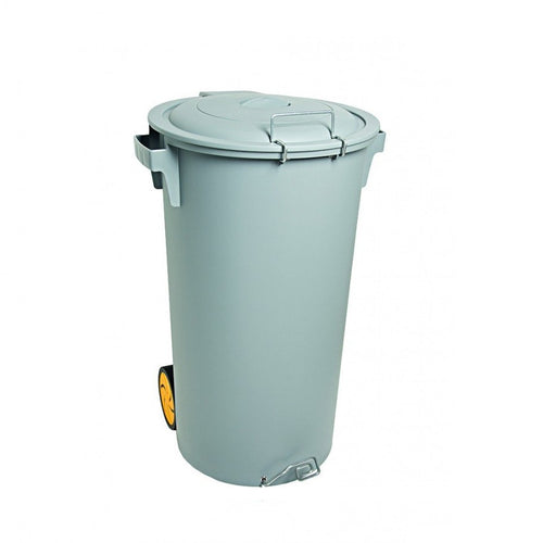Balde do Lixo FAPLANA 80L com Rodas e Pedal | Resistente e Prático | Útil Loja