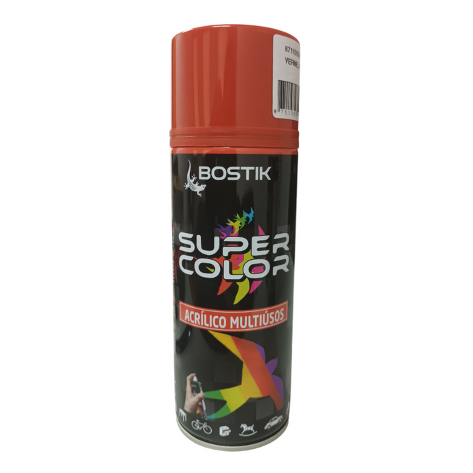 Spray Acrílico Vermelho Fogo Bostik Super Color RAL 3003